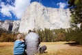 Family in yosemite national park Royalty Free Stock Photo