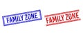 Scratched Textured FAMILY ZONE Stamp Seals with Double Lines