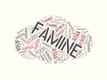 FAMINE - image with words associated with the topic FAMINE, word cloud, cube, letter, image, illustration