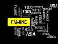 FAMINE - image with words associated with the topic FAMINE, word cloud, cube, letter, image, illustration