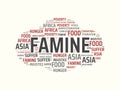 FAMINE - image with words associated with the topic FAMINE, word cloud, cube, letter, image, illustration