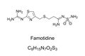 Famotidine, chemical formula and structure