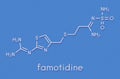 Famotidine drug molecule. Skeletal formula