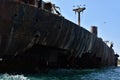 Abandoned wreck on the Black sea, near resort Costinesti, Romania