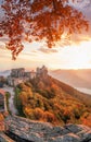 Aggstein castle with autumn forest in Wachau, Austria