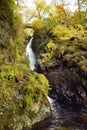 Famous Aira Force waterfall on Aira Beck stream, located in the Lake District, Cumbria, UK Royalty Free Stock Photo