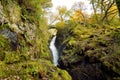 Famous Aira Force waterfall on Aira Beck stream, located in the Lake District, Cumbria, UK Royalty Free Stock Photo