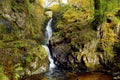 Famous Aira Force waterfall on Aira Beck stream, located in the Lake District, Cumbria, UK Royalty Free Stock Photo