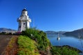 Famous Akaroa Lighthouse in Banks Peninsula Royalty Free Stock Photo