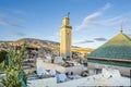 Famous al-Qarawiyyin mosque and University in heart of historic downtown of Fez, Morocco