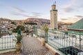 Famous al-Qarawiyyin mosque and University in heart of historic downtown of Fez, Morocco Royalty Free Stock Photo