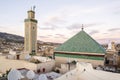 Famous al-Qarawiyyin mosque and University in heart of historic downtown of Fez, Morocco