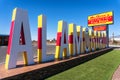 The famous Alamogordo sign in Alamogordo, New Mexico, USA