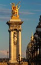 The famous Alexandre III bridge , Paris, France. Royalty Free Stock Photo