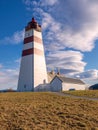 Famous Alnes lighthouse in tranquil spring day