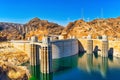 Famous and amazing Hoover Dam at Lake Mead, Nevada and Arizona Border