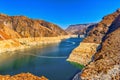 Famous and amazing Hoover Dam at Lake Mead, Nevada and Arizona Border Royalty Free Stock Photo