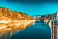 Famous and amazing Hoover Dam at Lake Mead, Nevada and Arizona Border Royalty Free Stock Photo