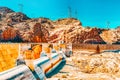 Famous and amazing Hoover Dam at Lake Mead, Nevada and Arizona Border Royalty Free Stock Photo
