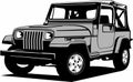 Classic vintage retro legendary American car Jeep Wrangler