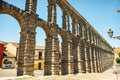 The famous ancient aqueduct in Segovia, Spain