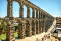 The famous ancient aqueduct in Segovia, Spain Royalty Free Stock Photo