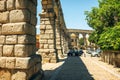 The famous ancient aqueduct in Segovia, Spain Royalty Free Stock Photo