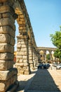 The famous ancient aqueduct in Segovia, Spain Royalty Free Stock Photo