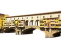 Ponte Vecchio Old Bridge, Florence, Italy isolated on white background Royalty Free Stock Photo