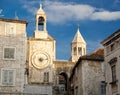 clock tower in the old town of Split, Croatia. Royalty Free Stock Photo