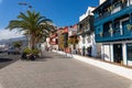 Famous ancient colorful balconies decorated with flowers in La Palma, Canary Islands, Spain