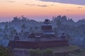 Famous ancient Htukkanthein stupa at sunset in Mrauk U, Rakhine