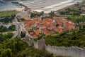 Famous ancient medieval city walls and fortification in Ston, Dalmatia, Croatia, Peljesac peninsula