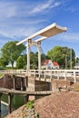 The famous ancient Queen Beatrix bridge in Veere, Netherlands. Royalty Free Stock Photo