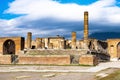 The famous antique site of Pompeii, near Naples. Tourist attractions in Italy