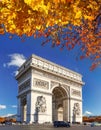 Arc de Triomphe in autumn, Paris, France Royalty Free Stock Photo