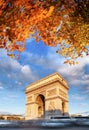 Arc de Triomphe in autumn, Paris, France Royalty Free Stock Photo