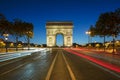 Famous Arc de Triomphe at night Royalty Free Stock Photo