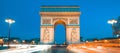 The famous Arc de Triomphe by night Royalty Free Stock Photo