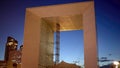 Famous Arch at La Defense district in Paris in the evening - CITY OF PARIS, FRANCE - SEPTEMBER 04, 2023