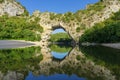 Famous arch at Vallon-Pont-d`Arc, Ardeche, France Royalty Free Stock Photo