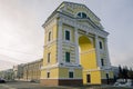 Famous architectural building landmark, triumphal arch in Irkutsk, Russia