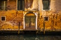 Famous architectural monuments and colorful facades of old medieval buildings close-up n Venice, Italy. Royalty Free Stock Photo