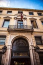 Famous architectural monuments and colorful facades of old medieval buildings close-up n Venice, Italy. Royalty Free Stock Photo