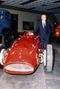 A famous Argentines-Italian car driver, Fangio, participates at the 35th Pebble Beach, California Concours vintage car show, ca. Royalty Free Stock Photo