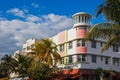 Famous art deco district of Ocean Drive, South Beach Miami Royalty Free Stock Photo