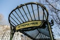 Famous Art Nouveau sign for the Metropolitain underground system Royalty Free Stock Photo