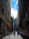 The famous Arts street in Melbourne with tourists.