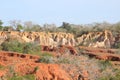 The famous attraction in Kenya is the gorge of Hell`s Kitchen - stones and rocks with colorful sand near Marafa, Malindi