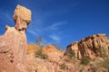 The famous attraction in Kenya is the gorge of Hell`s Kitchen - stones and rocks with colorful sand near Marafa, Malindi